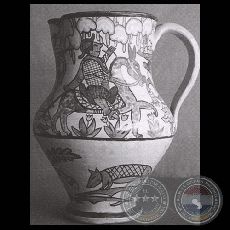 JARRA DE CERÁMICA CON MOTIVOS PAYAGUÁ - Obra de JULIÁN DE LA HERRERÍA